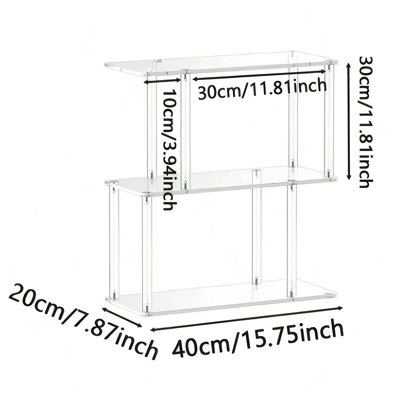 Transparent Acrylic Geometric Bookshelf, Minimalist Bedside Table