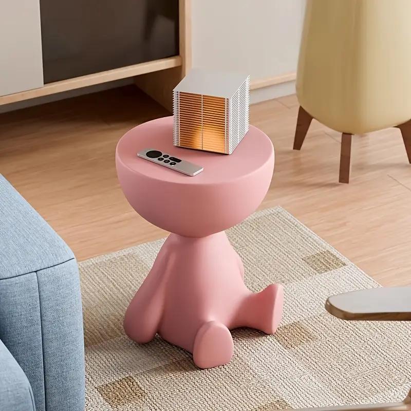 A Modern Bear-Shaped Plastic Nightstand for Lamp And Coffee Cup Holder