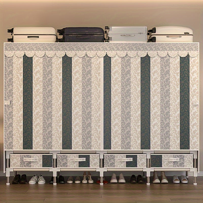 1pc of simple assembled wardrobe with drawers for rental housing. The dormitory is sturdy