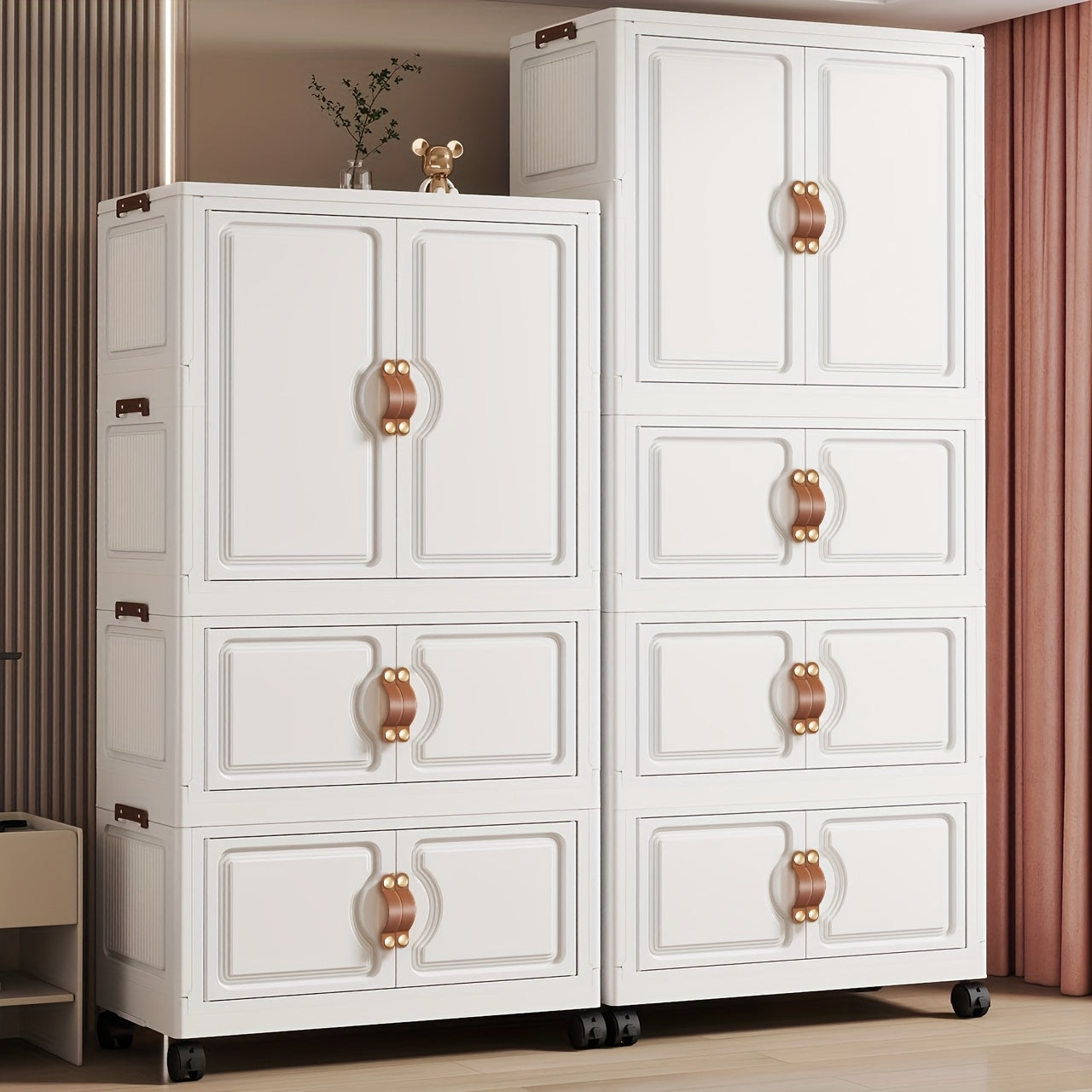 27.56inch household clothes storage cabinet, hanging wardrobe, bedroom clothes cabinet,