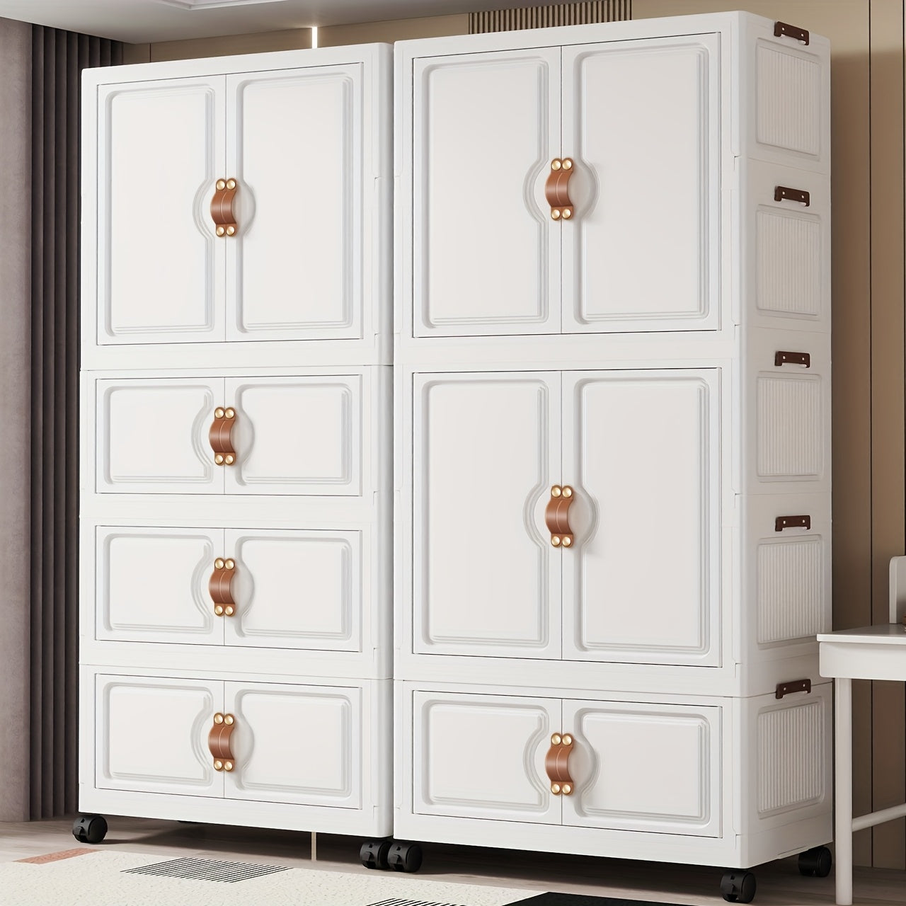 27.56inch household clothes storage cabinet, hanging wardrobe, bedroom clothes cabinet,