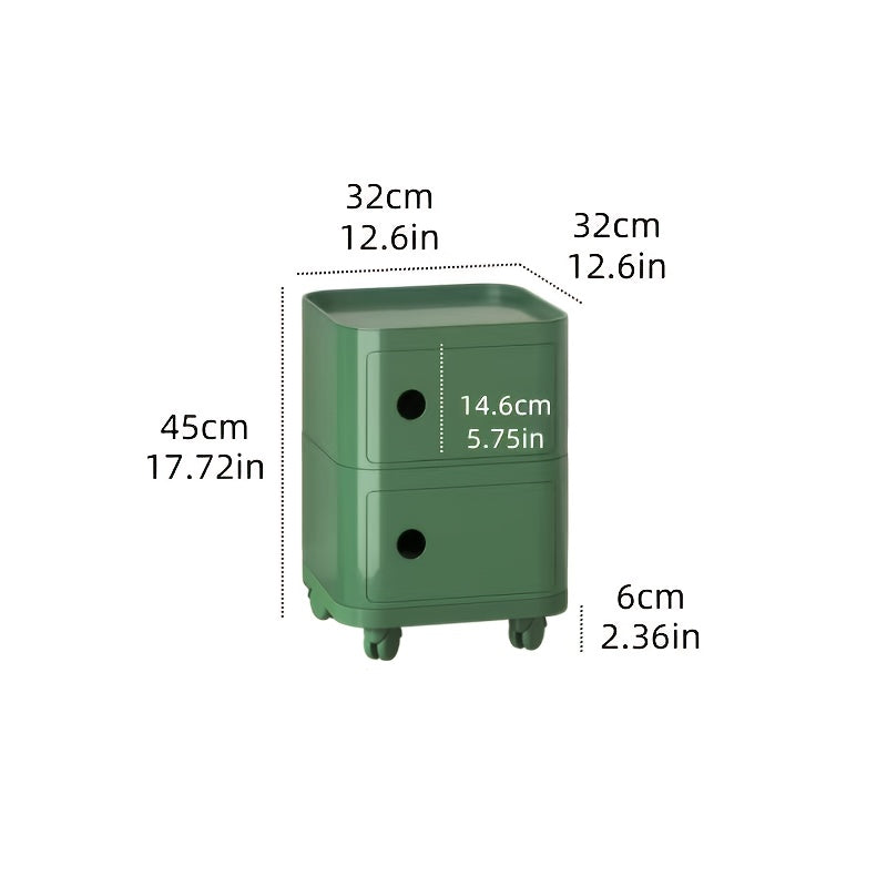 Square Bedside Table, ABS Plastic Drawer Organizer for Home Use