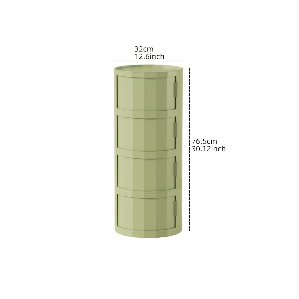 Compact Round Storage Cabinet with Bedside Table & Sofa End Use