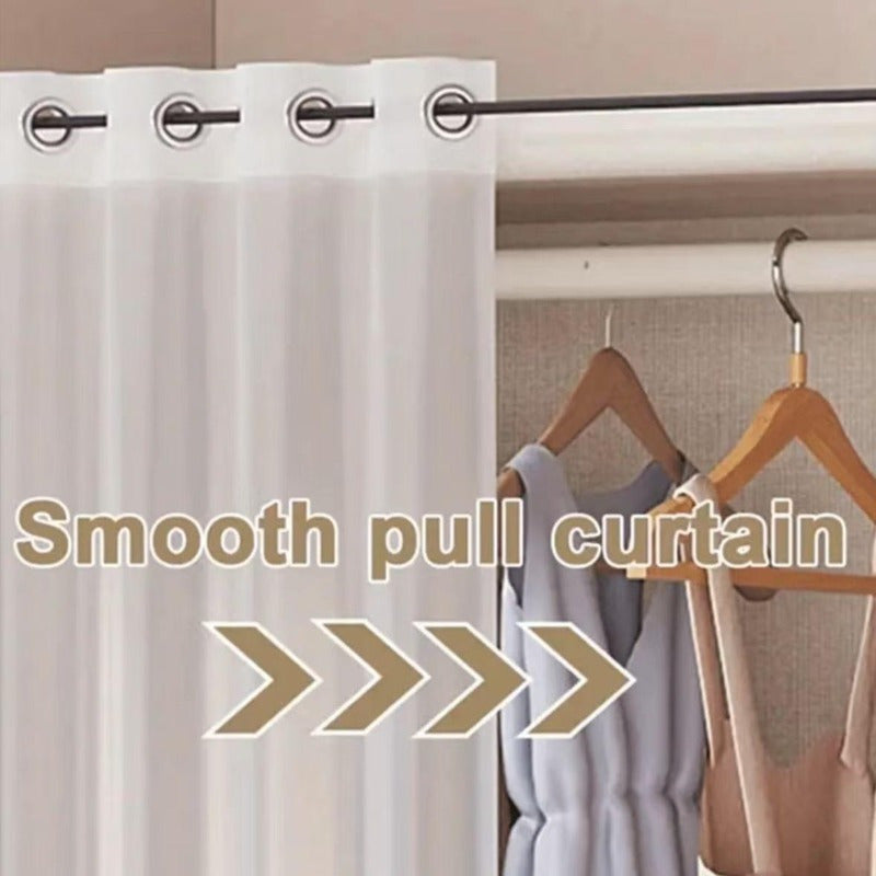 A Metal Portable Wardrobe Featuring 4 Drawers, 3 Hanging Areas, And 3 Shelves