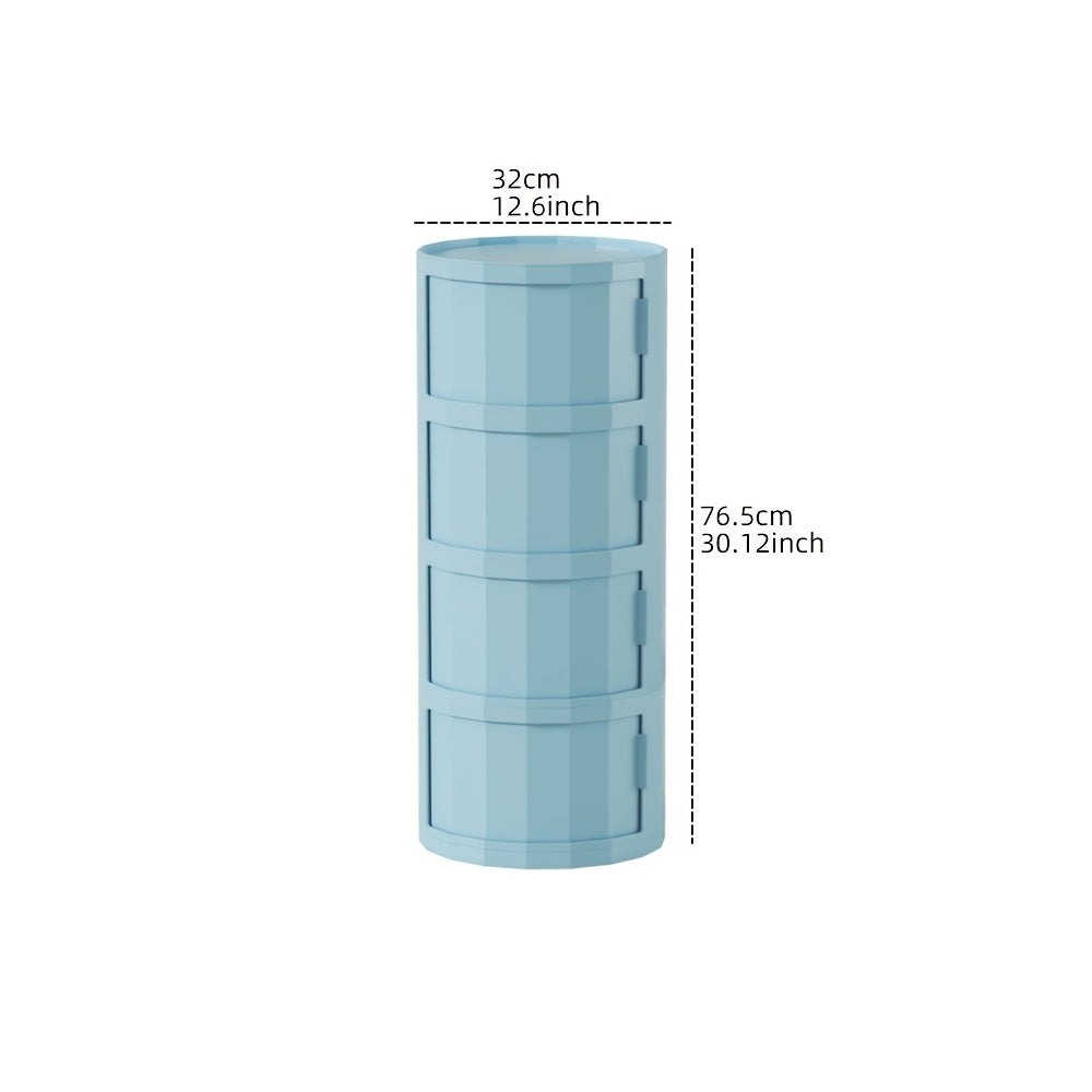 Compact Round Storage Cabinet with Bedside Table & Sofa End Use