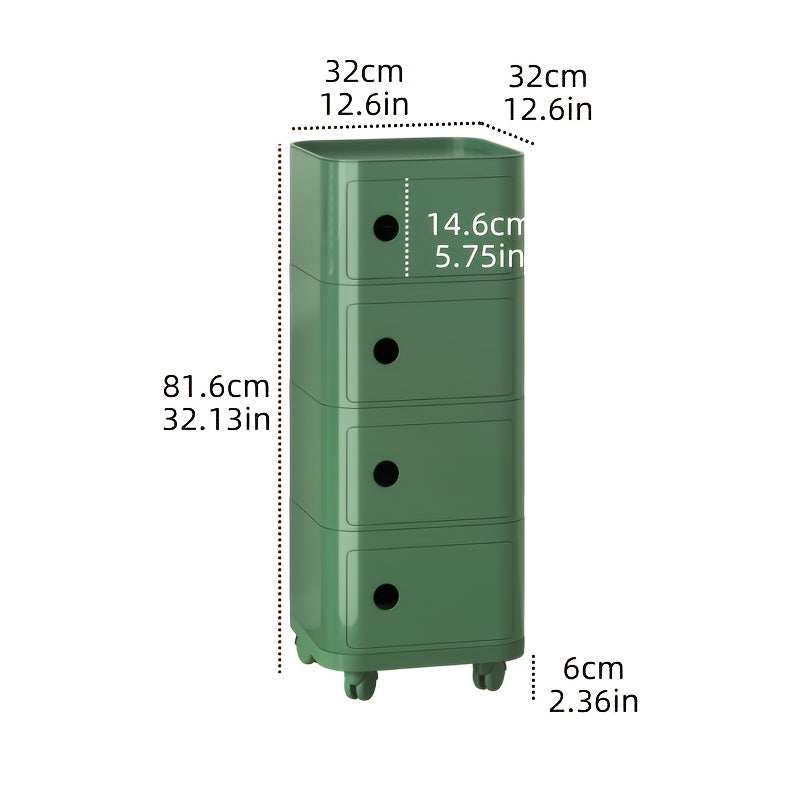 Square Bedside Table, ABS Plastic Drawer Organizer for Home Use