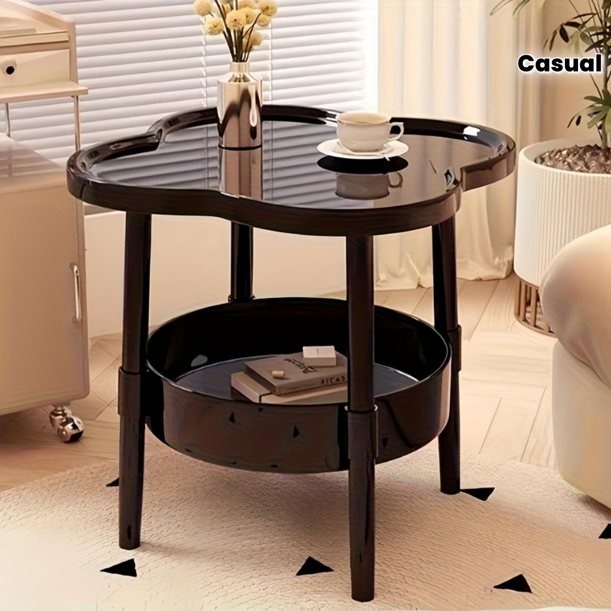 Classic and Stylish Storage Table with Two-Tier Design, Perfect for Bedside Use, Living Room Coffee Table