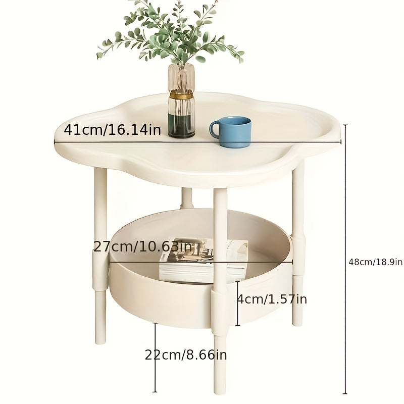 Classic and Stylish Storage Table with Two-Tier Design, Perfect for Bedside Use, Living Room Coffee Table
