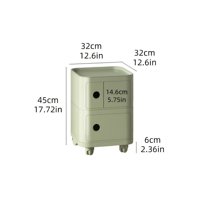 Square Bedside Table, ABS Plastic Drawer Organizer for Home Use