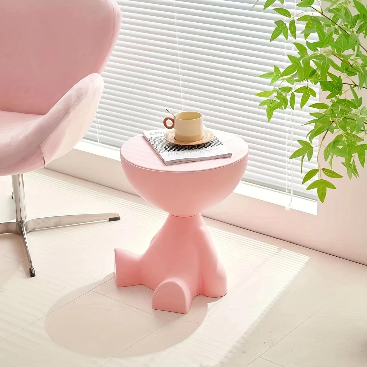 A Modern Bear-Shaped Plastic Nightstand for Lamp And Coffee Cup Holder