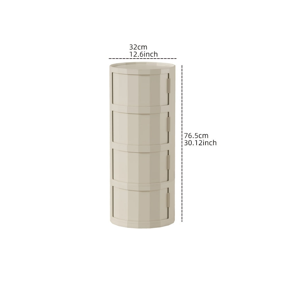 Compact Round Storage Cabinet with Bedside Table & Sofa End Use