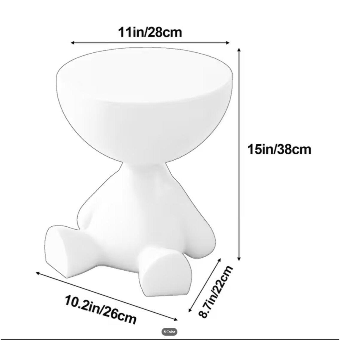 A Modern Bear-Shaped Plastic Nightstand for Lamp And Coffee Cup Holder