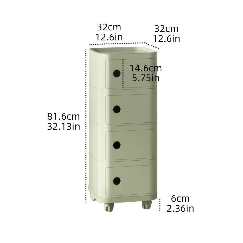 Square Bedside Table, ABS Plastic Drawer Organizer for Home Use